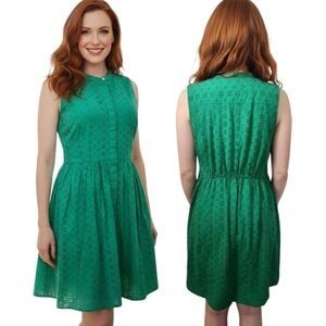 J. CREW Eyelet Sleeveless Shirt Dress - Size L
